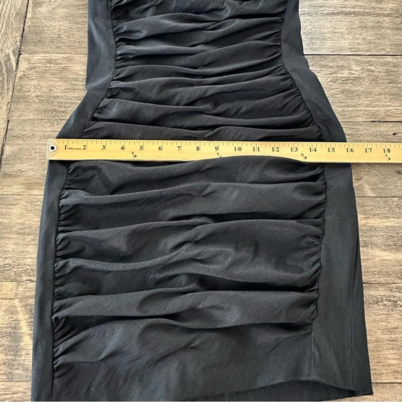 Vintage Jessica McClintock sz 8 One Shoulder Lace Cocktail Dress Ruched Stretch - Picture 14 of 16